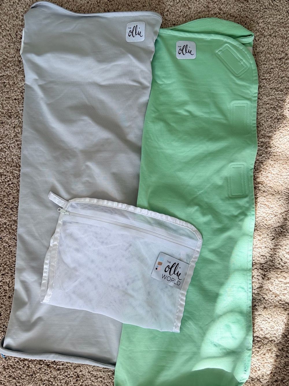 Ollie Kids Sleep Swaddle Set - Mint & Light Gray